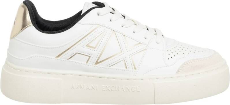 Armani Exchange Effen Vetersneakers White Dames