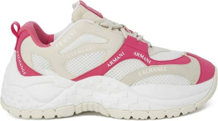 Armani Exchange Fuchsia Leren Vetersneakers Multicolor Dames