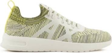 Armani Exchange Groene Sneakers Fris Rekbaar Leer Multicolor Heren