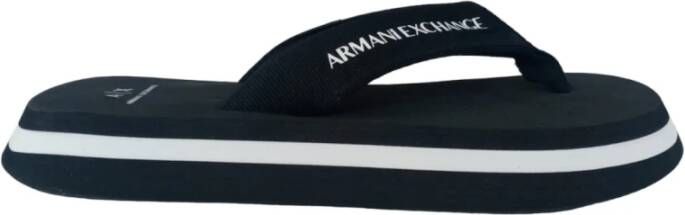 Armani Exchange Heren Slippers Xuq004Xv678 Rubber Black Heren