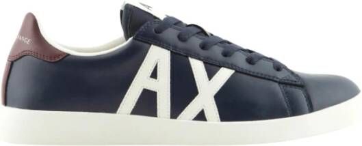 Armani Exchange Blauwe Leren Sneakers Blue Dames