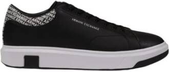 Armani Exchange Leren Sneaker Heren Herfst Winter Collectie Black Heren