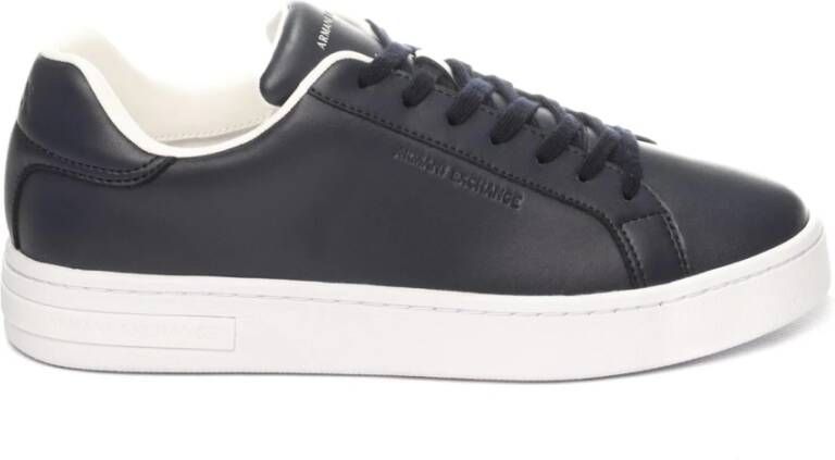 Armani Exchange Leren Sneakers met Logo Detail Black Heren