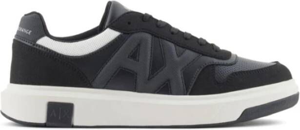 Armani Exchange Sneakers met contrastlogo Black Heren