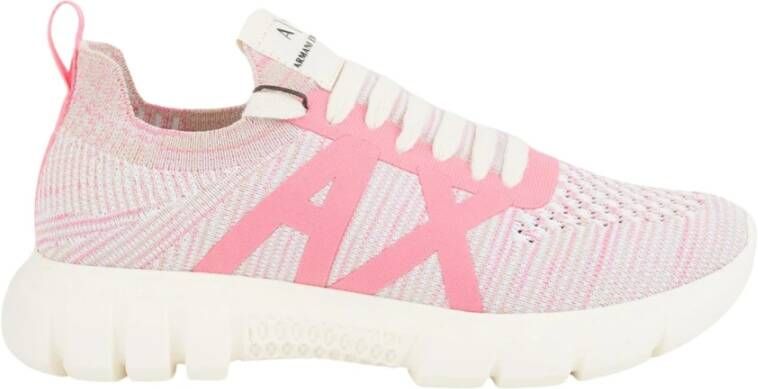 Armani Exchange Fuchsia Sneakers Comfortabel Stretch Pink Dames