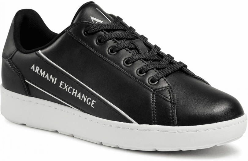 Armani Exchange Groene Micro Suede Mesh Sneakers Black Heren