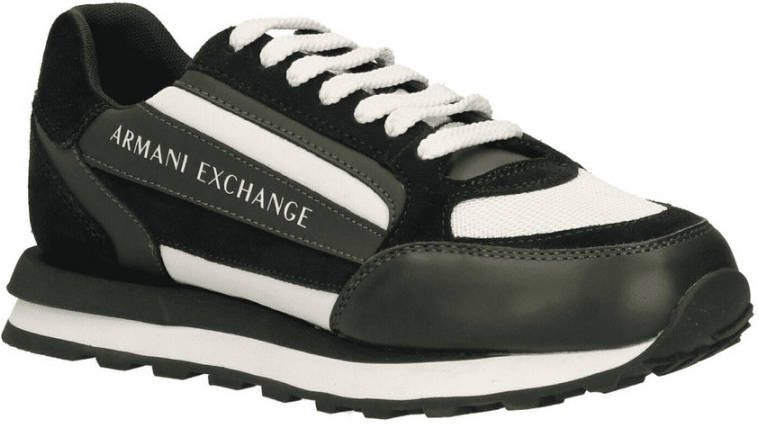 Armani Exchange Heren Sneakers van Leer en Stof Green Heren