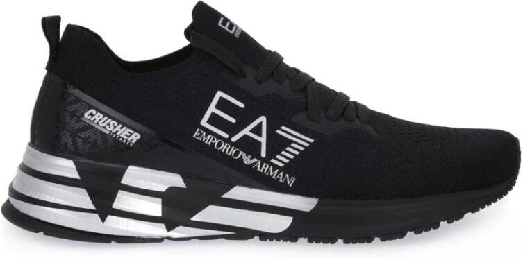 Emporio Armani EA7 Gestreepte Veterschoenen Black Heren