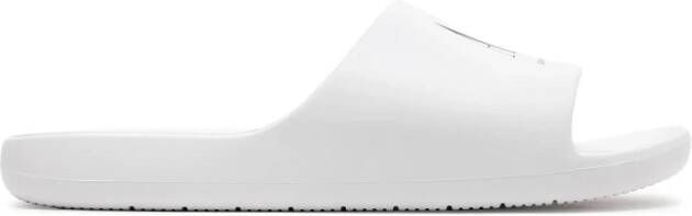 Armani Exchange Witte Bedrukte Rubberen Slippers Mannen White Heren