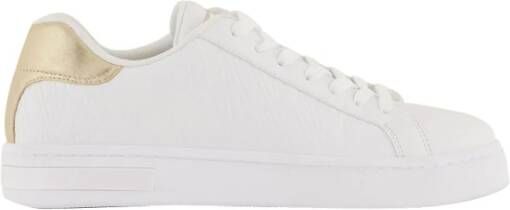 Armani Exchange Witte Gouden Sneakers voor Vrouwen White Dames