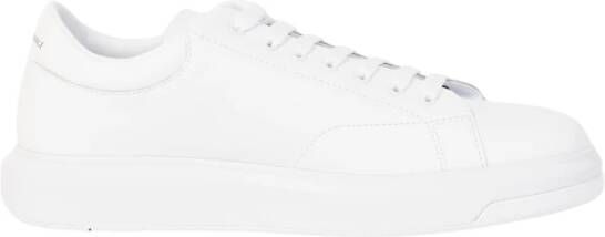 Armani Exchange Witte leren sneakers met merklogo White Heren