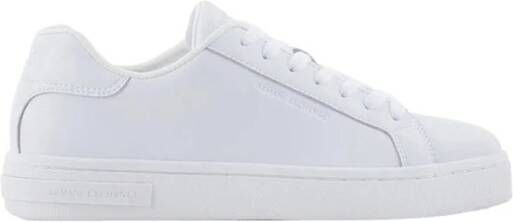 Armani Exchange Witte Leren Sneakers White Heren