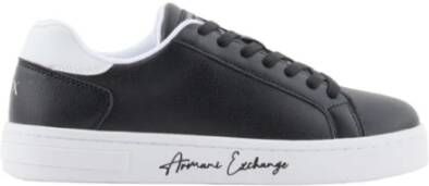 Armani Exchange Witte Sneakers Gecoat Materiaal Rubberen Zool Black Dames