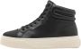 Armani Exchange Zwarte leren sneakerlaars met logo Black Heren - Thumbnail 1