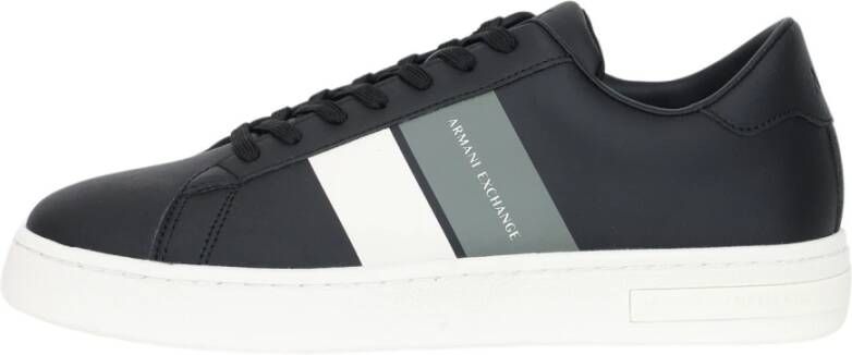 Armani Exchange Zwarte Sneakers met Logo en Contrastbanden Black Heren