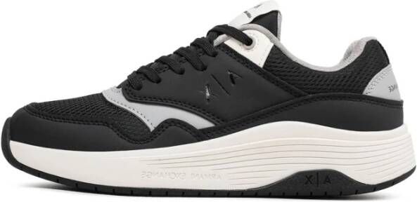 Armani Exchange Zwarte Sneakers met Rubberen Zool Zwart Heren