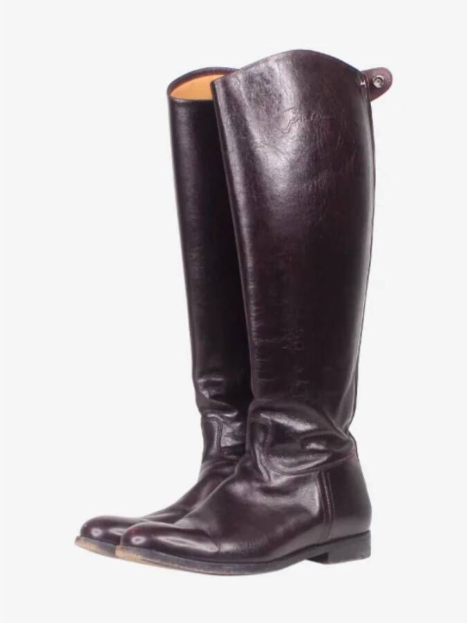 Armani Pre-owned Leather boots Brown Dames