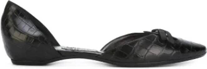 Armani Pre-owned Leather flats Black Dames