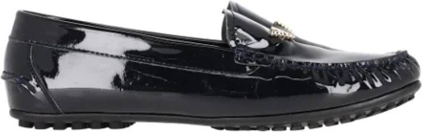 Armani Pre-owned Leather flats Black Dames