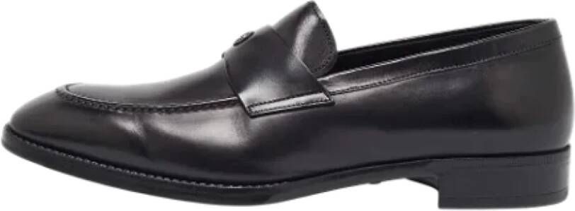 Armani Pre-owned Leather flats Black Heren