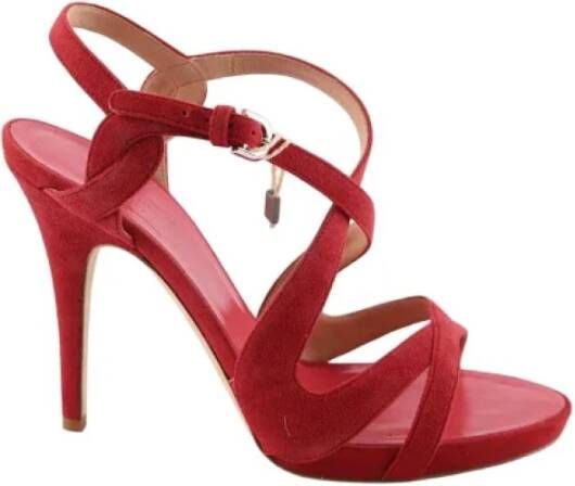 Armani Pre-owned Suede heels Red Dames