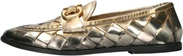 a.s.98 Gouden Gevlochten Loafers Jazzi B73111 Yellow Dames