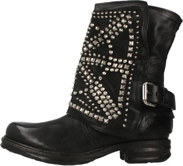 A.s.98 Studded Enkellaarzen Black Dames