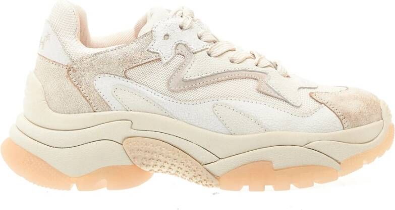 Ash Beige en witte sneakers White Dames