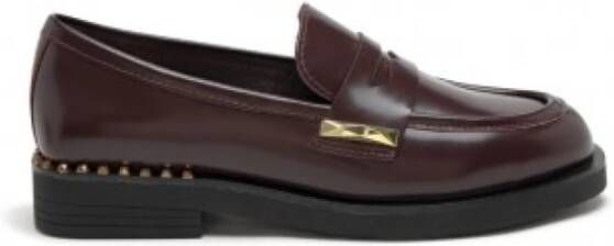 Ash Bordeaux Whisper Studs Kalf Mocassin Red Dames