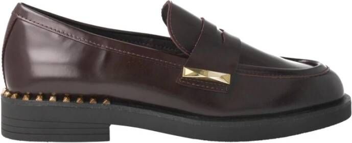 Ash Bourgondische Leren Loafer met Studs Red Dames