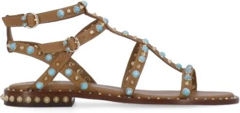 Ash Bruine Leren Sandalen met Studs Brown Dames