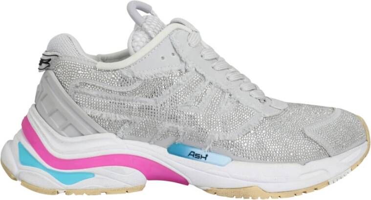 Ash Zilveren Mesh Hoge Sneakers met Prachtige Details Grijs Dames