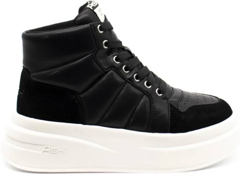 Ash Gewatteerde Leren Platform Sneakers Zwart Dames