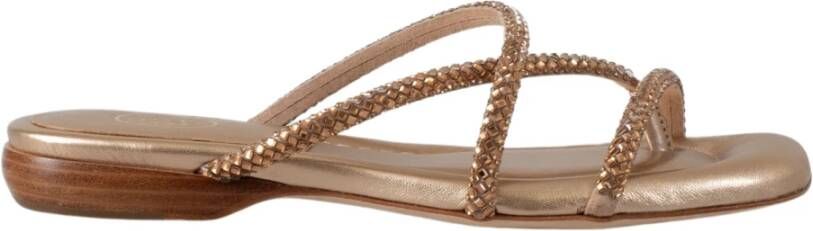 Ash Gouden vierkante diamanten sandalen Yellow Dames