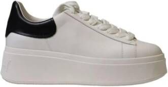 Ash Witte Leren Sneakers met Contrasterende Hiel White Dames