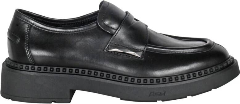 Ash Leren Mocassins met Metalen Details Black Dames