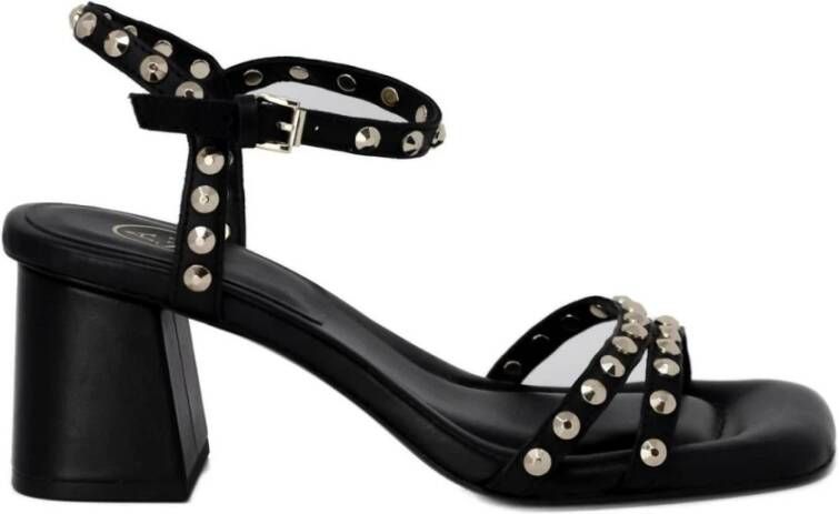 Ash Leren Sandalen met Open Teen en Sluiting Black Dames