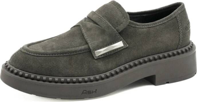 Ash Bruine Suède Loafers met Metalen Details Brown Dames