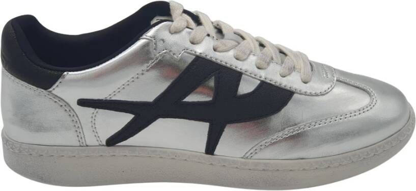 Ash Metallic leren sneaker met technische details Gray Dames