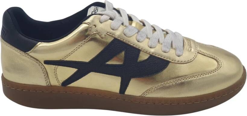 Ash Metallic leren sneaker met technische details Yellow Dames