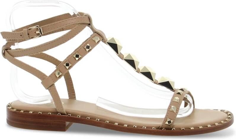 Ash Platte sandalen voor vrouwen van leer Beige Dames