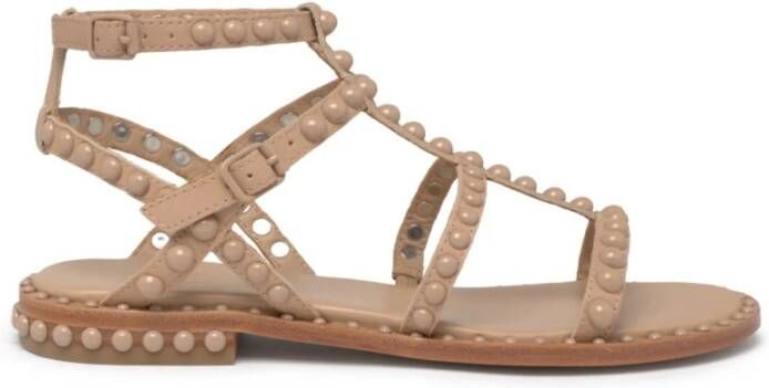 Ash Precious Platte Leren Sandalen Brown Dames