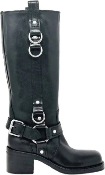 Ash Scorpio Biker Boot met Zilveren Ringen Black Dames