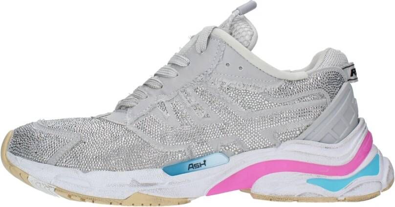 Ash Zilveren Mesh Hoge Sneakers met Prachtige Details Grijs Dames