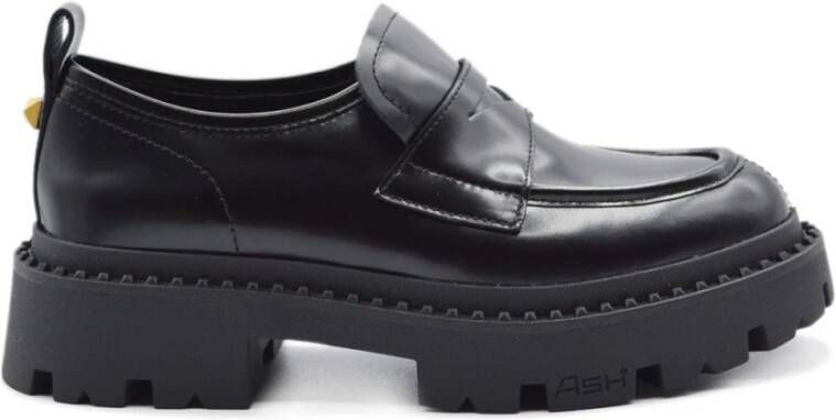 Ash Stijlvolle Mocassins met 5cm Hak Black Dames