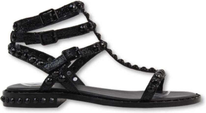 Ash Studded Leather Sandals Black Dames