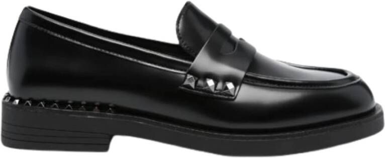 Ash Studded Leren Loafers Black Dames