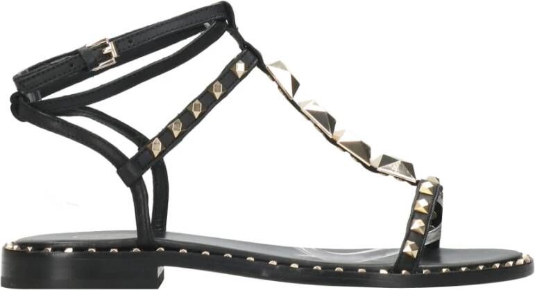 Ash Studded Leren Sandalen Zwart Dames