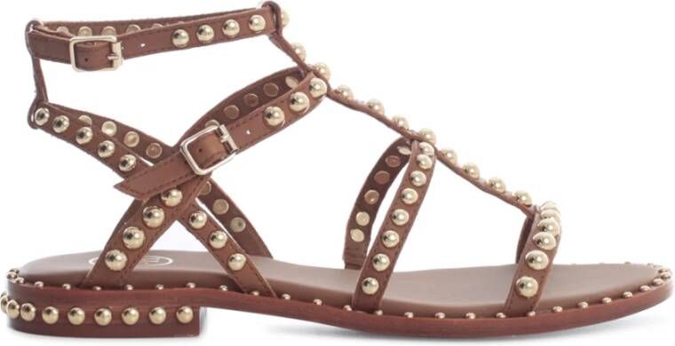 Ash Studded Suede Sandalen Brown Dames