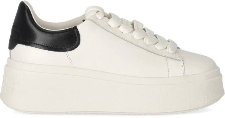 Ash Witte Leren Sneakers met Contrasterende Hiel White Dames